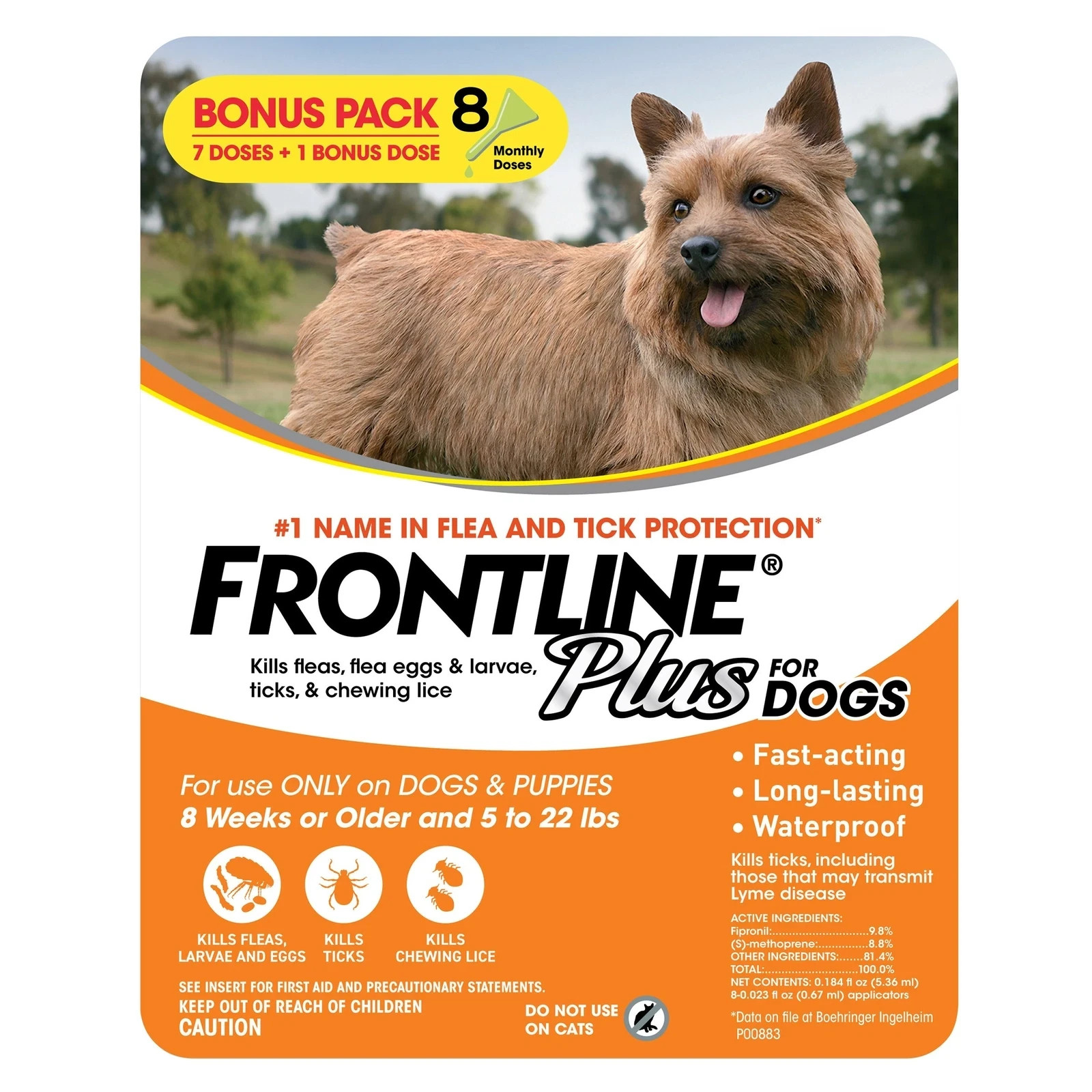Frontline Plus Flea & Tick Treatment for Small Dogs (5-22 lb...