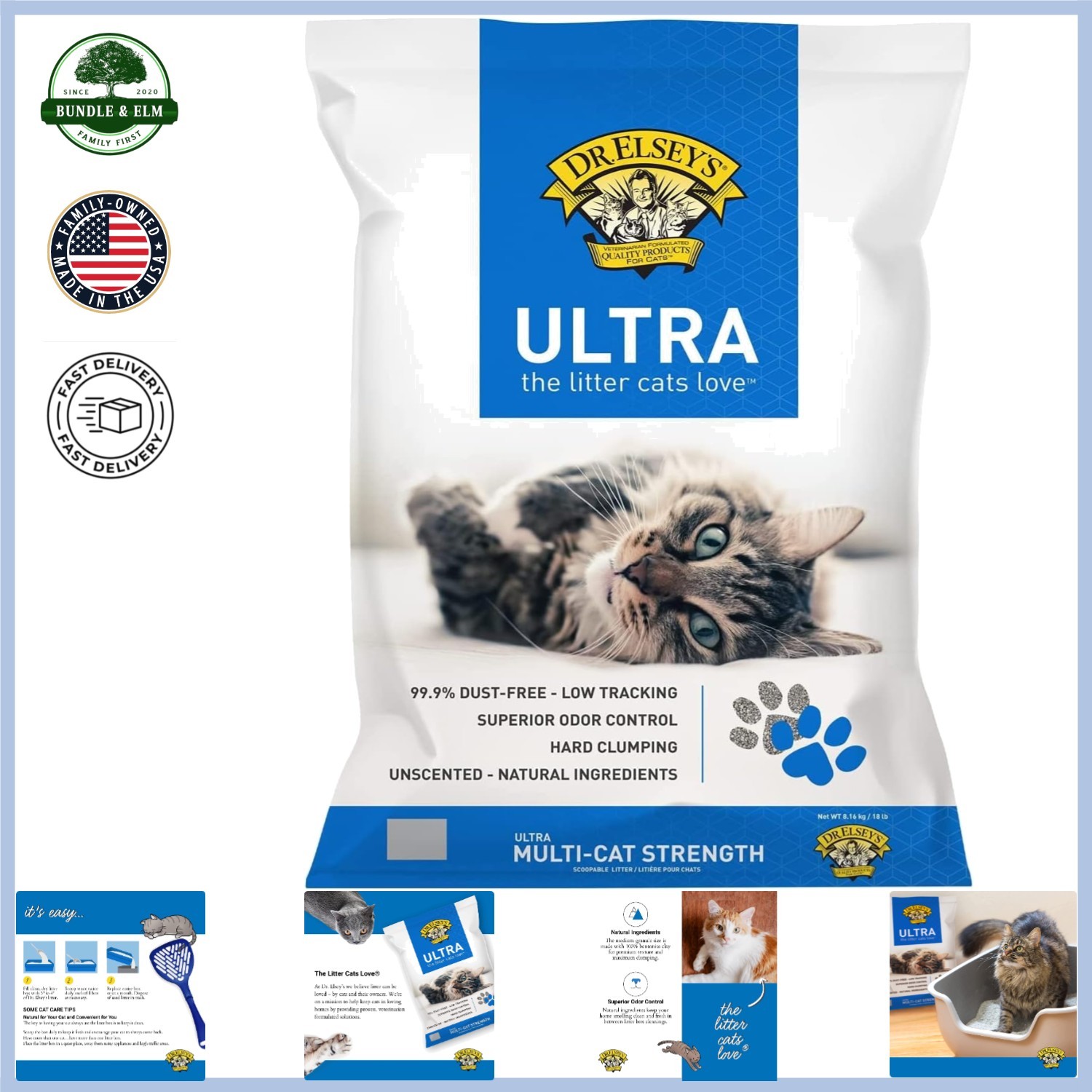 Ultra Clumping Cat Litter - Medium Grain Formula, 18 lbs
