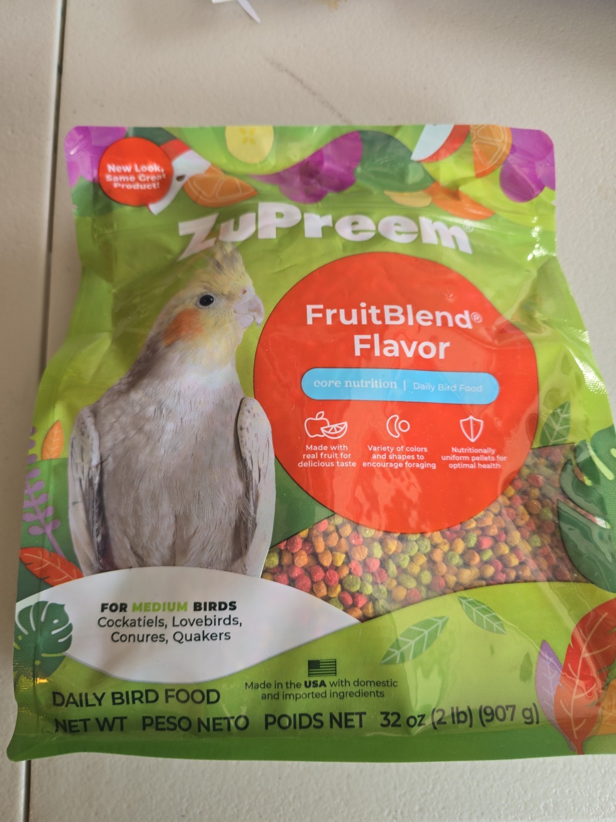 ZuPreem Birds Fruit Blend Lovebirds Conures Quakers - 2lb Pa...