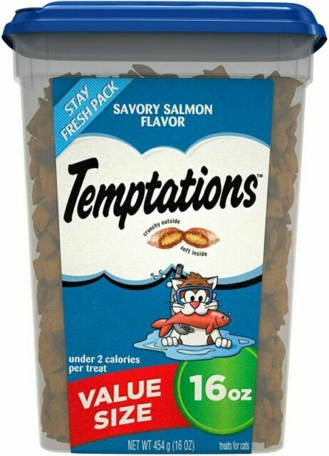 Temptations Salmon Cat Treats - Classic Crunchy & Soft - 16...
