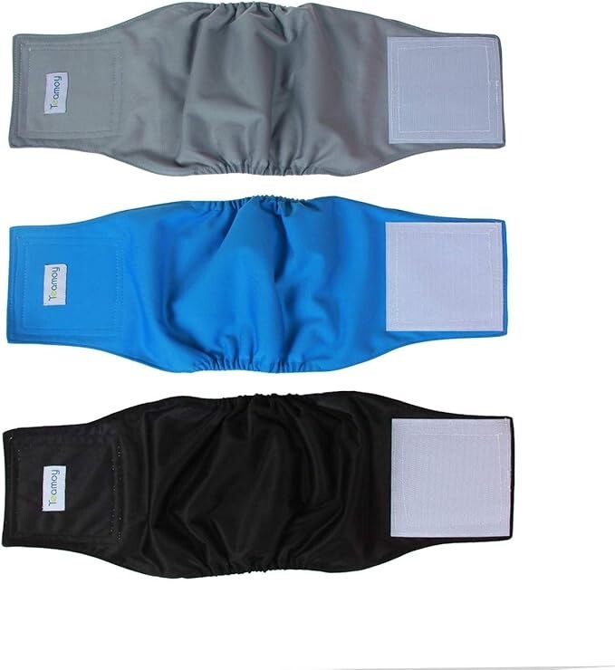 Reusable Washable Puppy Belly Band Diapers Pack of 3