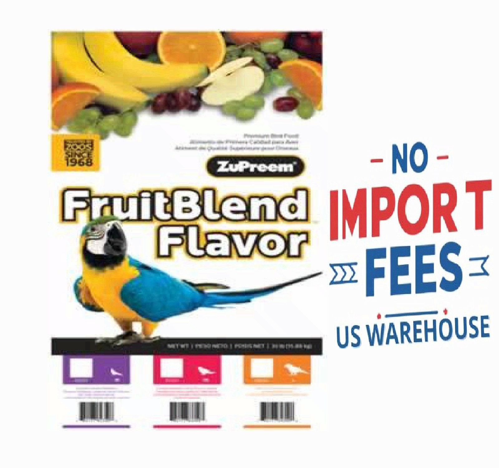 ZuPreem FruitBlend Medium Bird Food Pellets - 35 lbs