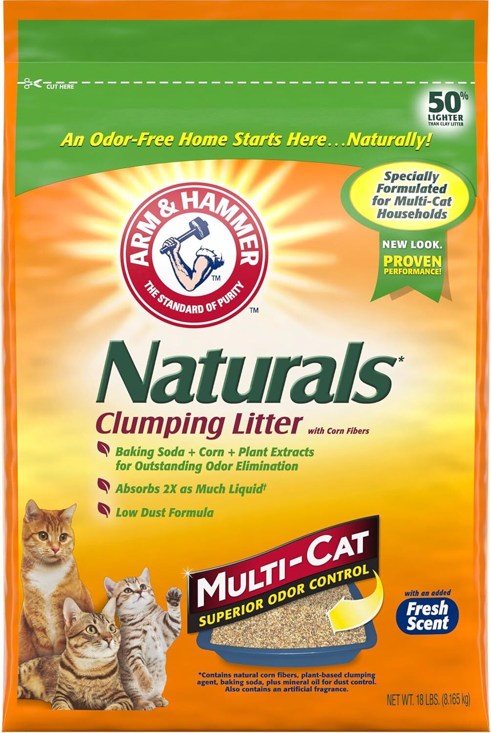 ARM HAMMER Naturals Cat Litter - Multi Cat - 18lb Bag