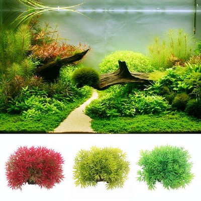 1X Plastic Artificial Water Grass Plant Aquarium Fish Tank O...