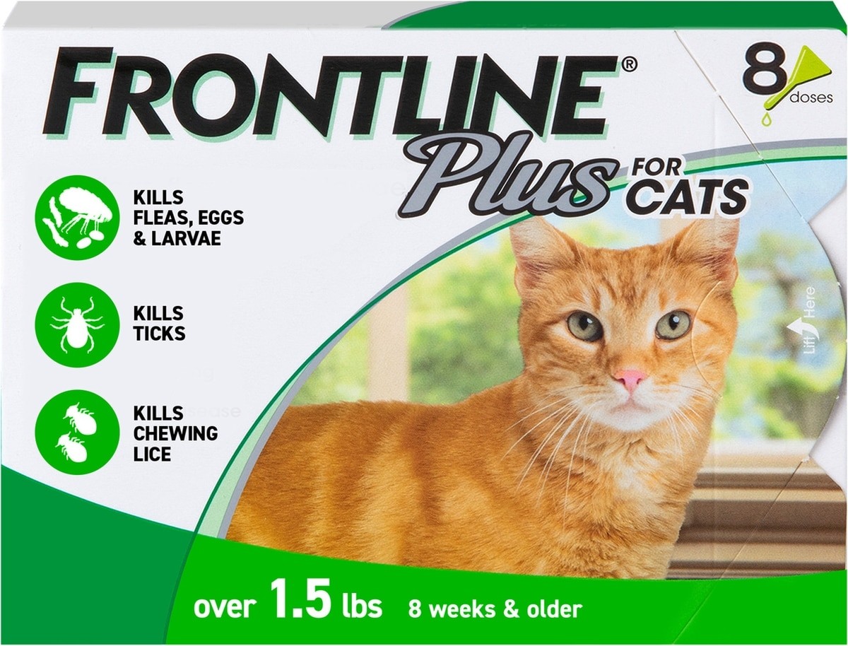 Frontline Plus Flea & Tick Treatment for Cats - Over 1.5 lbs...