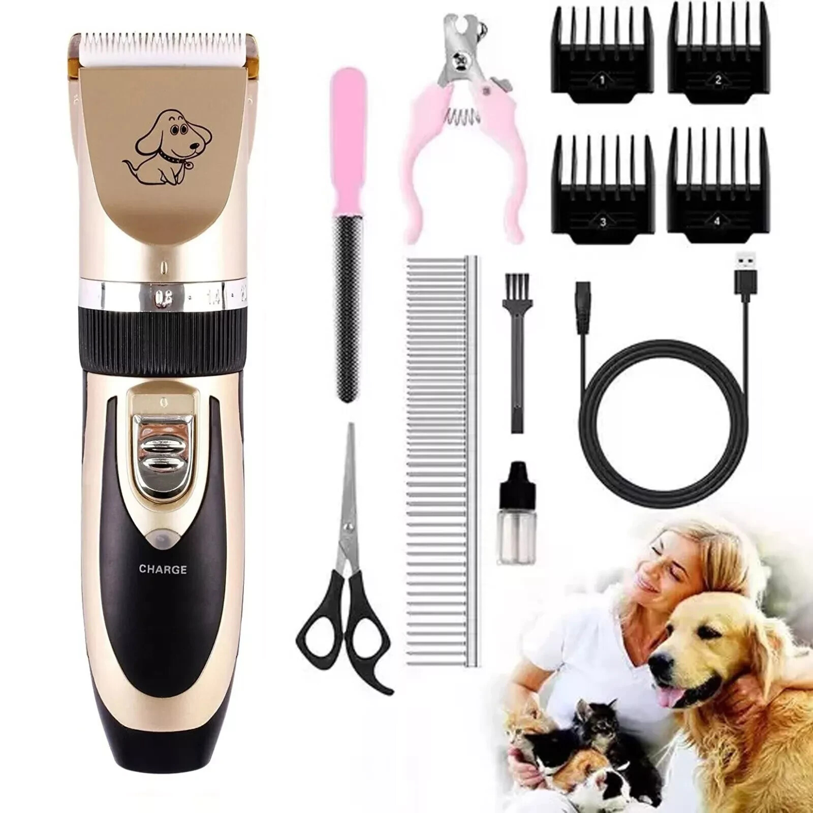 Dog Cat Electric Hair Clipper Trimmer Kit
