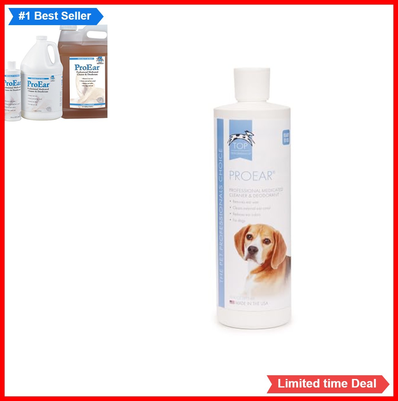 Professional Ear Cleaner for Dogs & Cats - 16oz Odor Removal...
