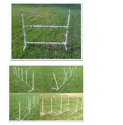 Dog Agility Equipment Jump And 6 Weave Pole Set