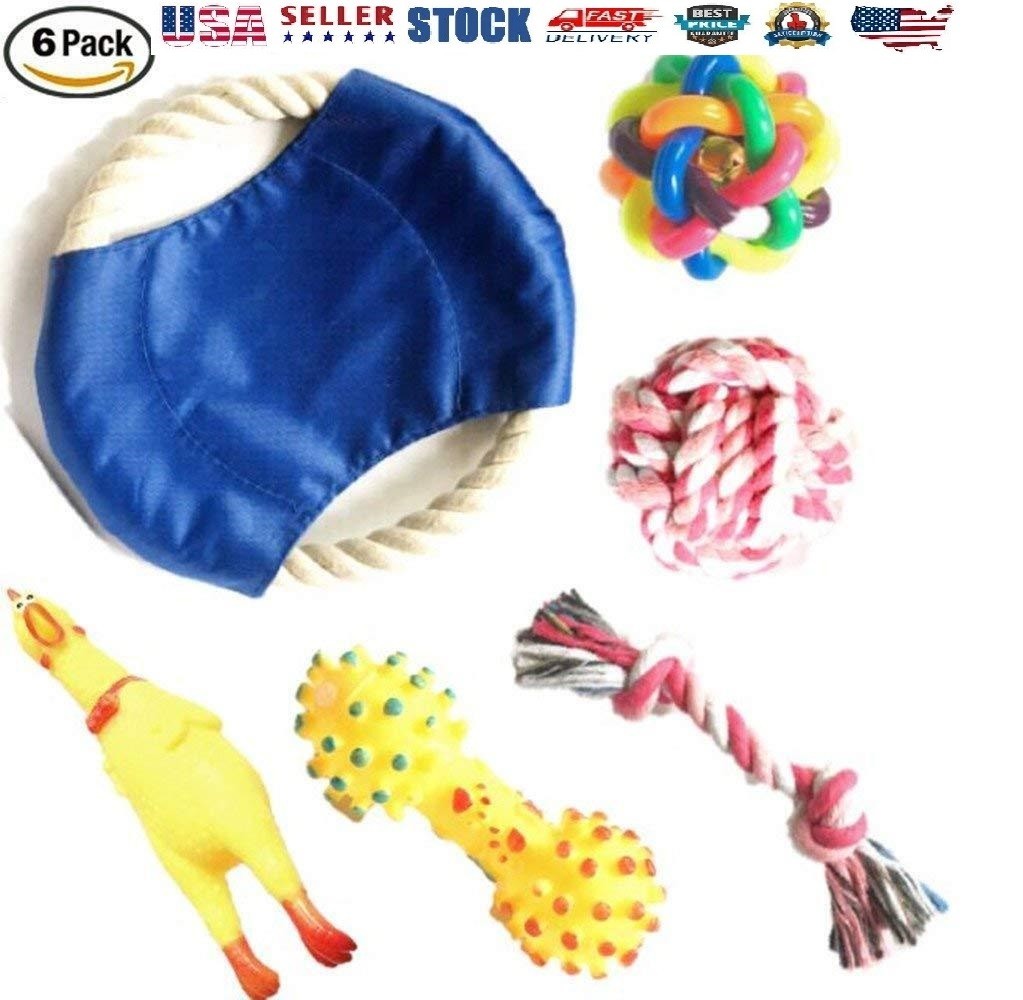 Chew & Squeak Dog Toys for Puppy & Small Medium Dogs - 6 Pac...