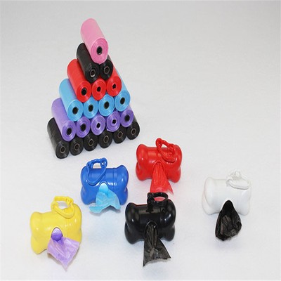 Bone Shape Pet Dog Cat Pick Up Poop Bags Dispenser Refill Ro...