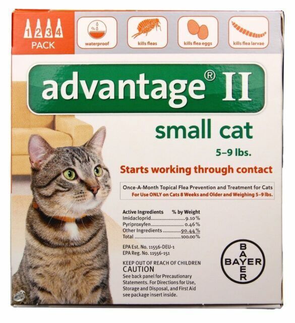 Bayer Advantage II for Small Cats (5-9 lbs) - 4 Pack EPA App...