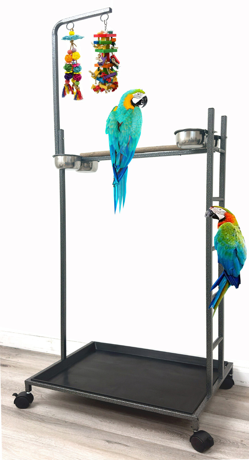 XLarge Parrot Play Gym Wood Perch Stand with Climbing Ladder...