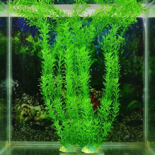 13" Artificial Green Plant Grass For Fish Tank Aquarium Orna...