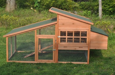 Deluxe 87" Rabbit Hutch Poultry Cage Bunny Chicken Coop Guin...