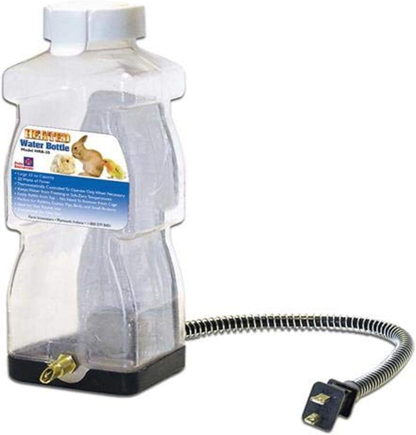 Farm Innovators Heated Water Bottle for Rabbits - 32-Ounce C...