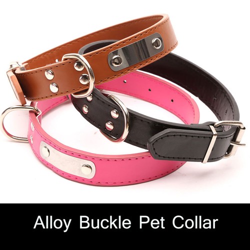 Leather Pu Collars Dog Pet Cat Puppy Collar Neck Buckle Adju...