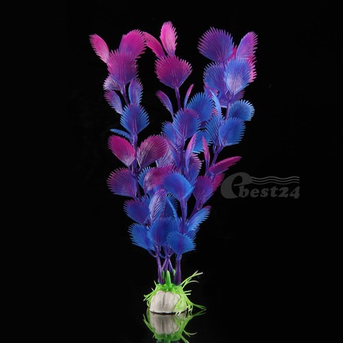 Purple Blue Artificial Tree Fish Tank Aquarium Plastic Water...