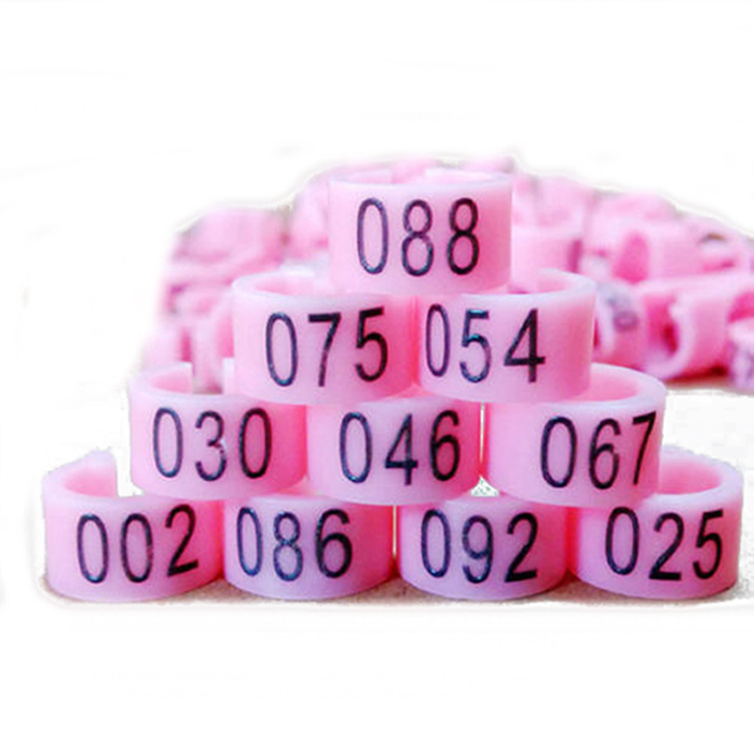 Poultry Bird Rings - 8mm, 100 Pieces Numbered Clip Set