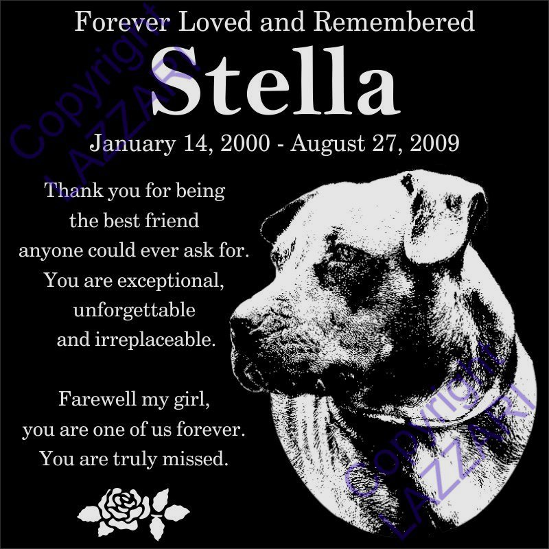 Custom Engraved Pitbull Granite Memorial Marker