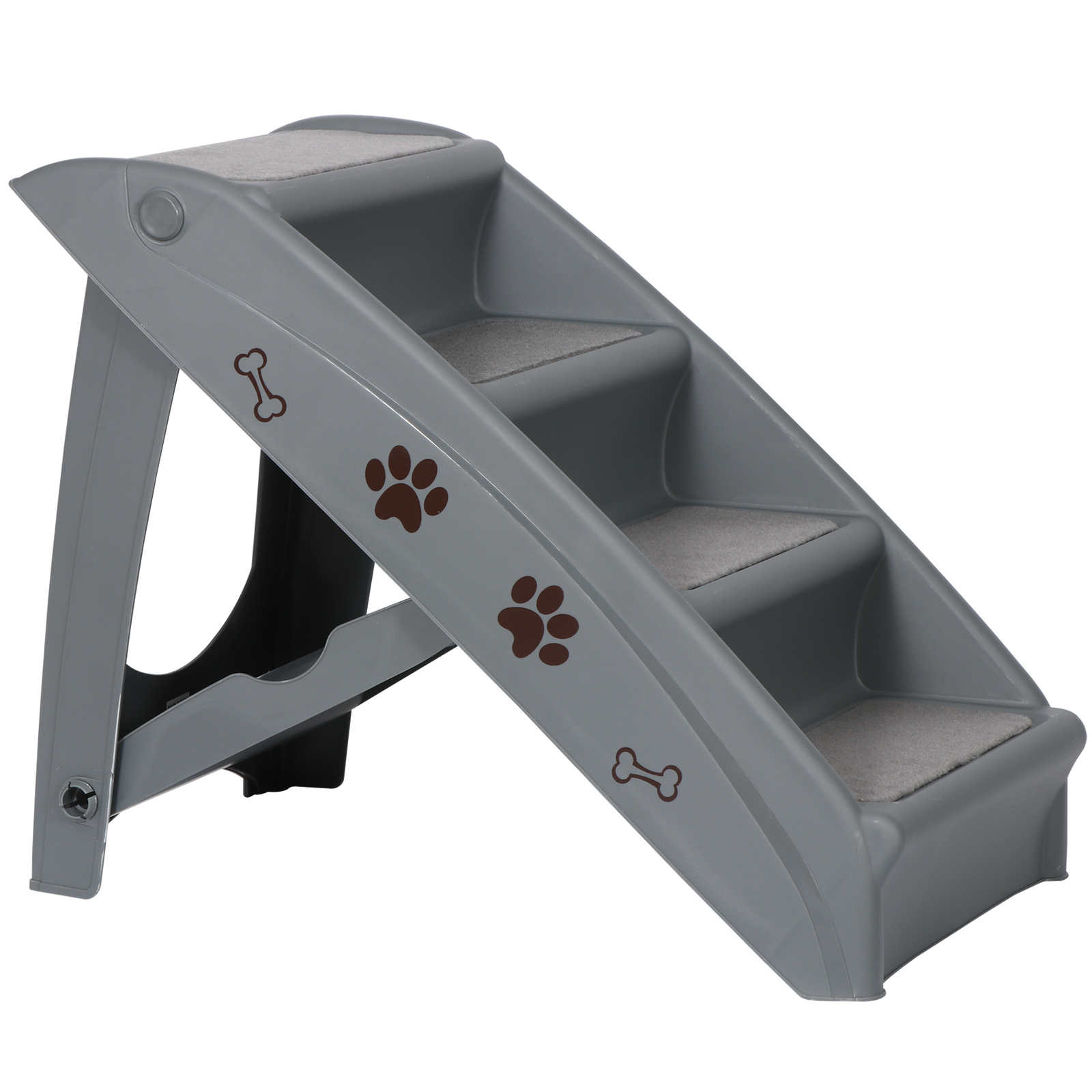 Foldable Pet Dog Ladder with Non-Slip Steps and Support Fram...