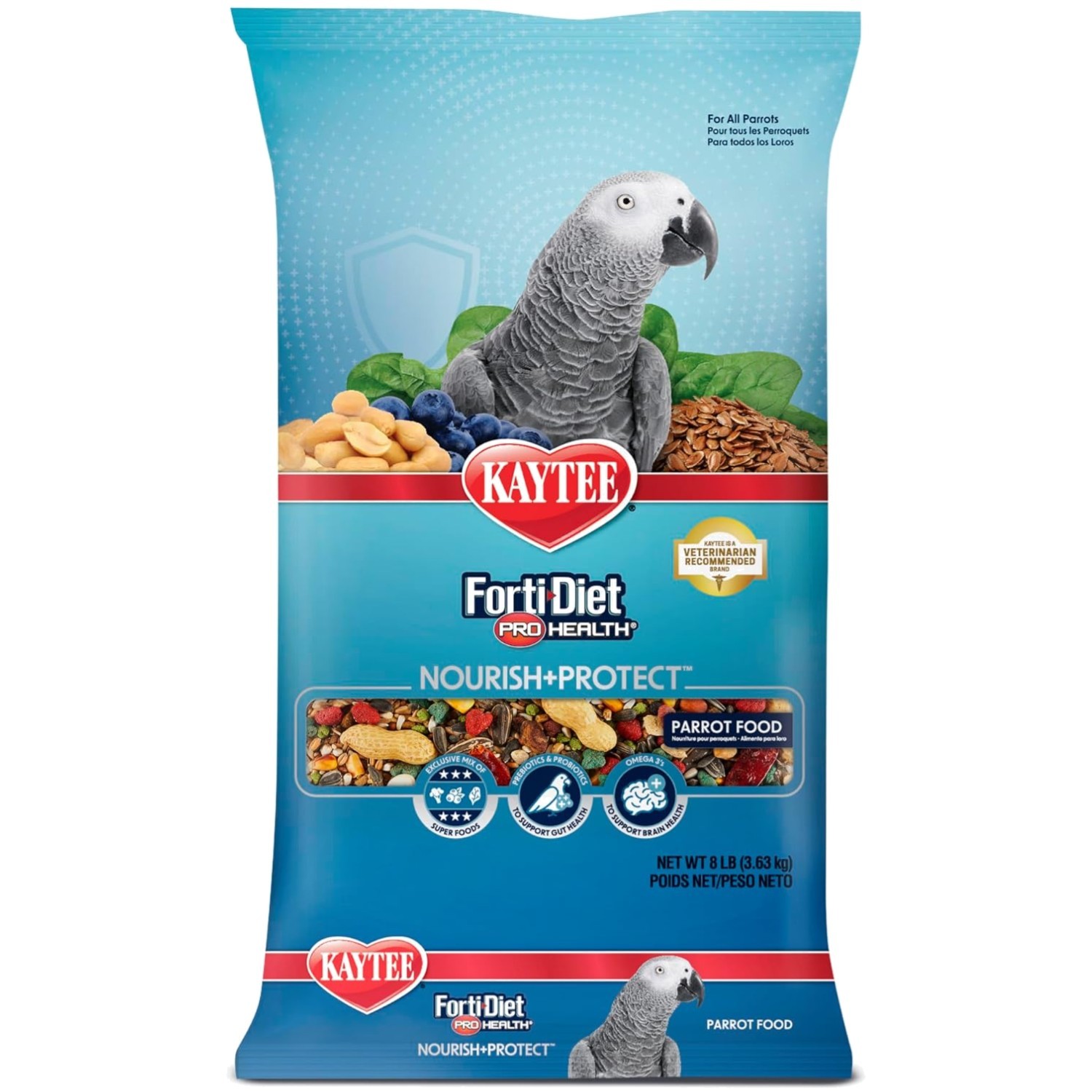 Kaytee Forti-Diet Pro Health Parrot Bird Food - 8 Pound Bag