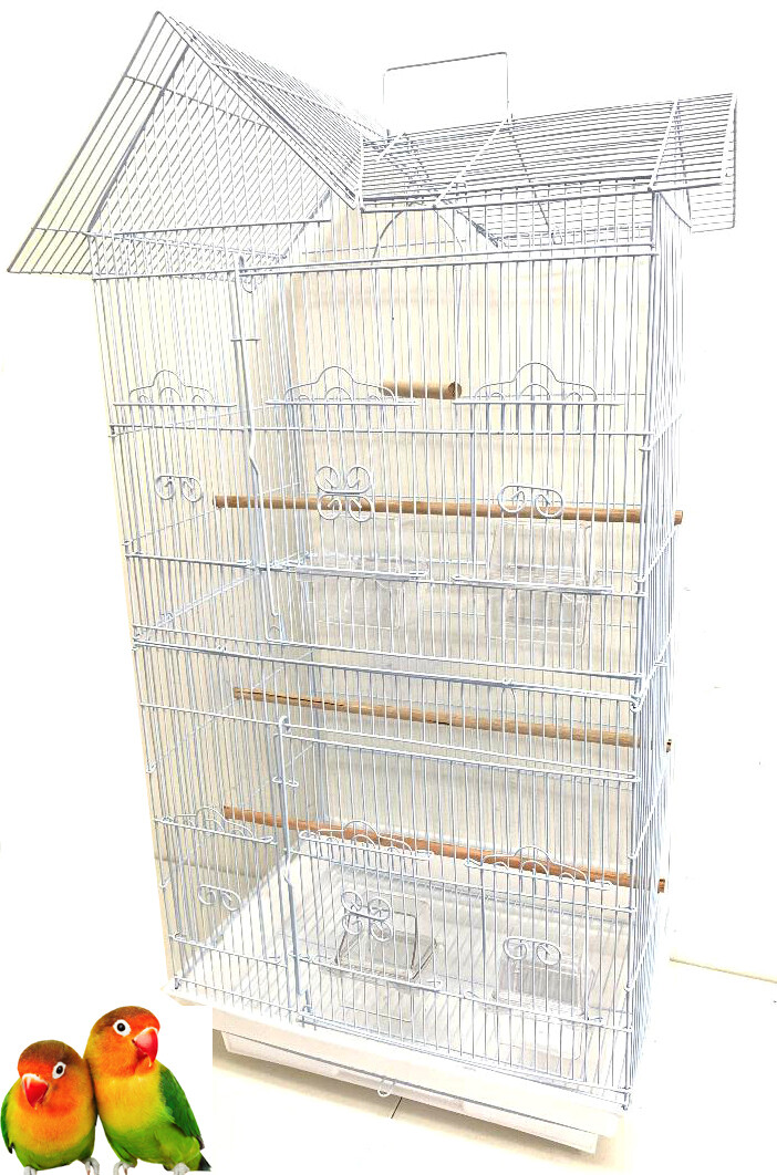 Large 38" Roof Top Aviary Cage for Canary, Cockatiel, Lovebi...