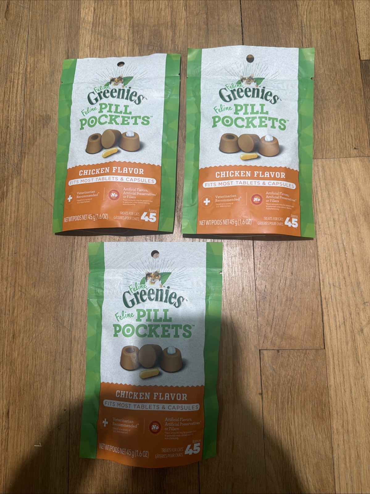 Greenies Chicken Flavor Cat Pill Pockets - 45 Count Pack