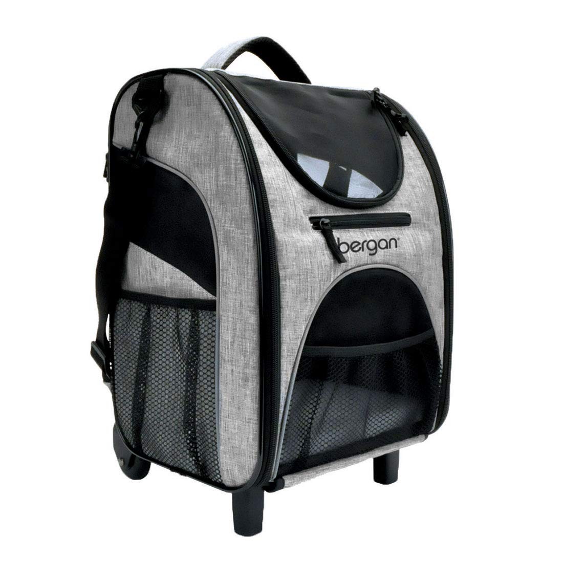 Bergan Rolling Pet Carrier - Mesh Travel Bag for Dogs & Cats
