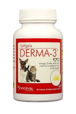 Derma 3 Softgel Capsules For Small For Dogs & Cats (60 Count...