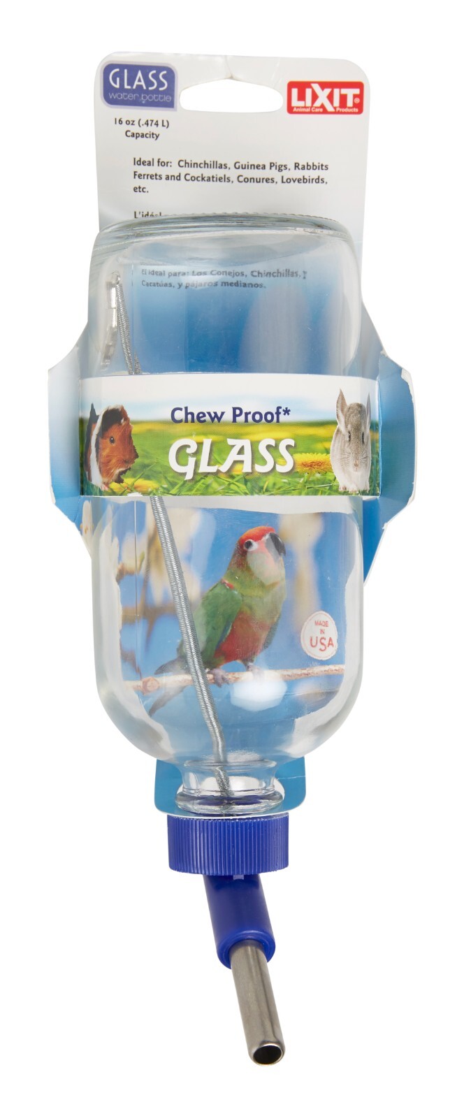 Lixit Glass Water Bottles for Small Pets (16oz)