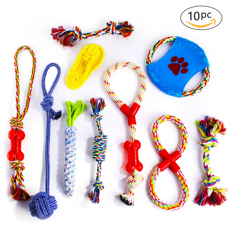Dog Chew Toys - 10 Pack Puppy Size Medium Large Durable Rope...