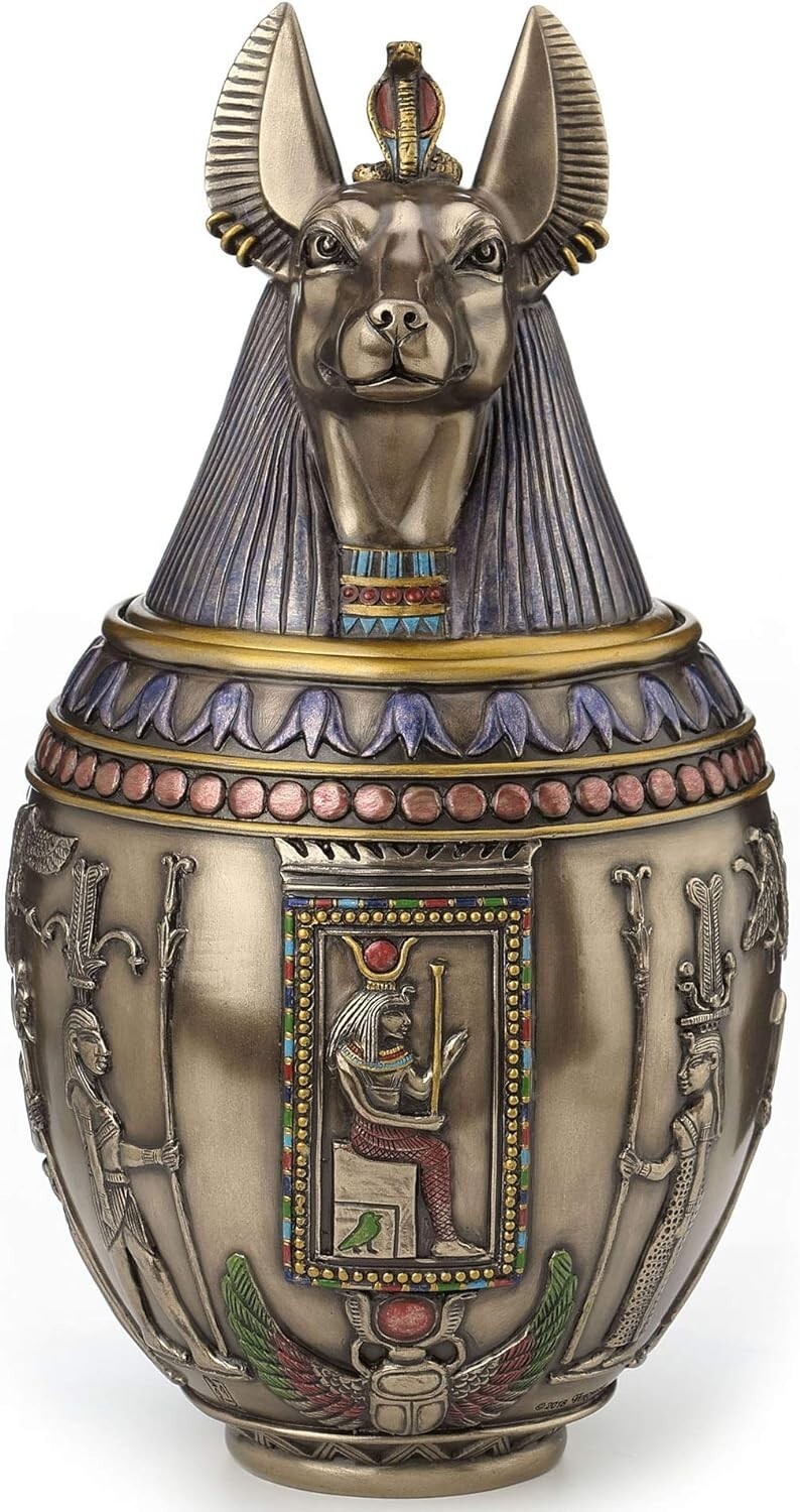 Rare Anubis Dog Memorial Urn Sculpture