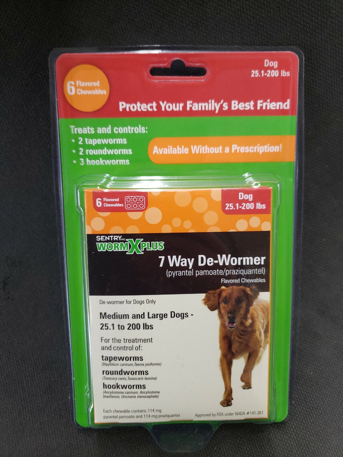 Sentry HC Worm X Plus De-Wormer (6 Chewable Tablets) for Lar...