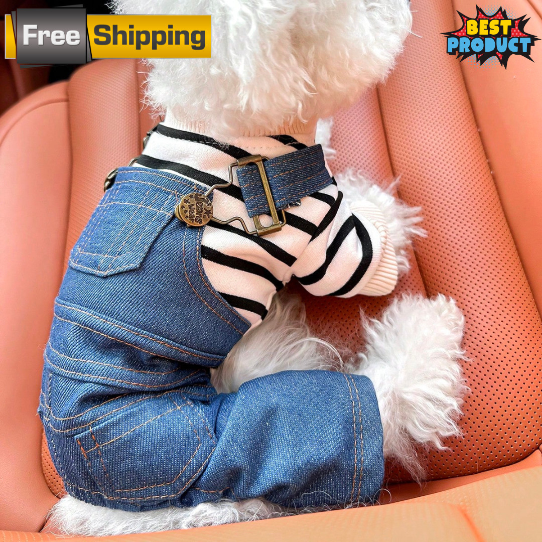 Cute Summer Striped Pajamas for Small Pets (4 Legs)