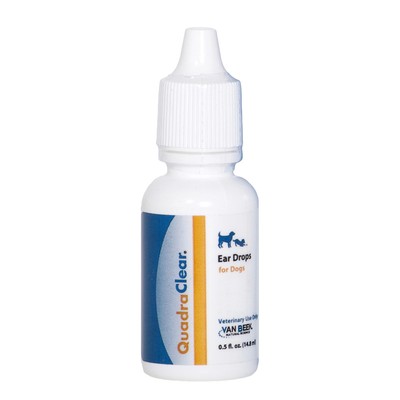 Quadraclear Ear Drops For Dogs Treats Bacteria, Fungus, Yeas...