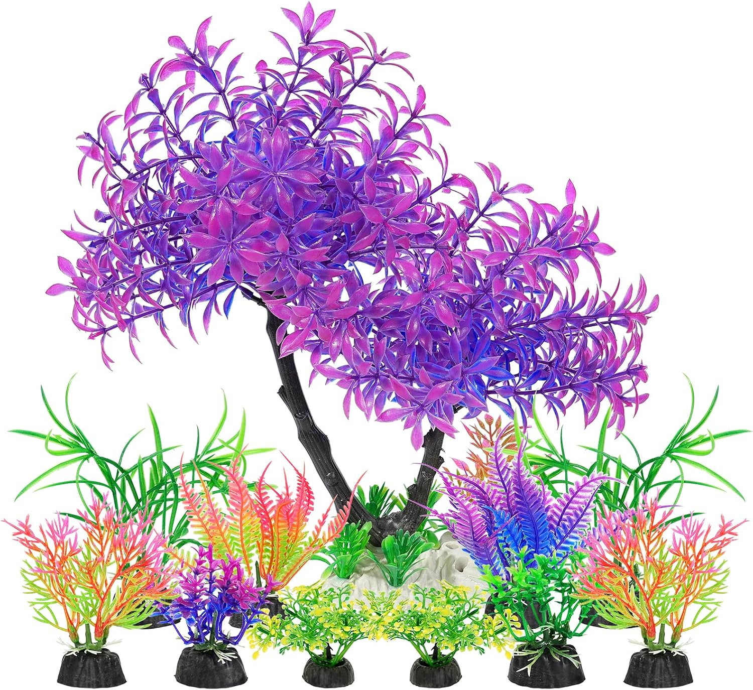 Purple Aquarium Tree Decoration Set for Fish Tank