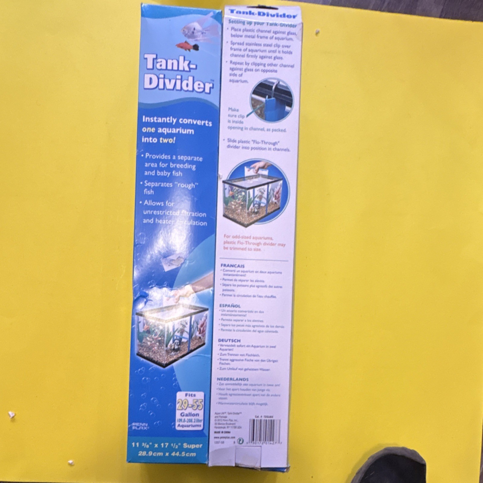 Penn-Plax Aquarium Tank Divider - 29-55 Gallon Compatible Wa...