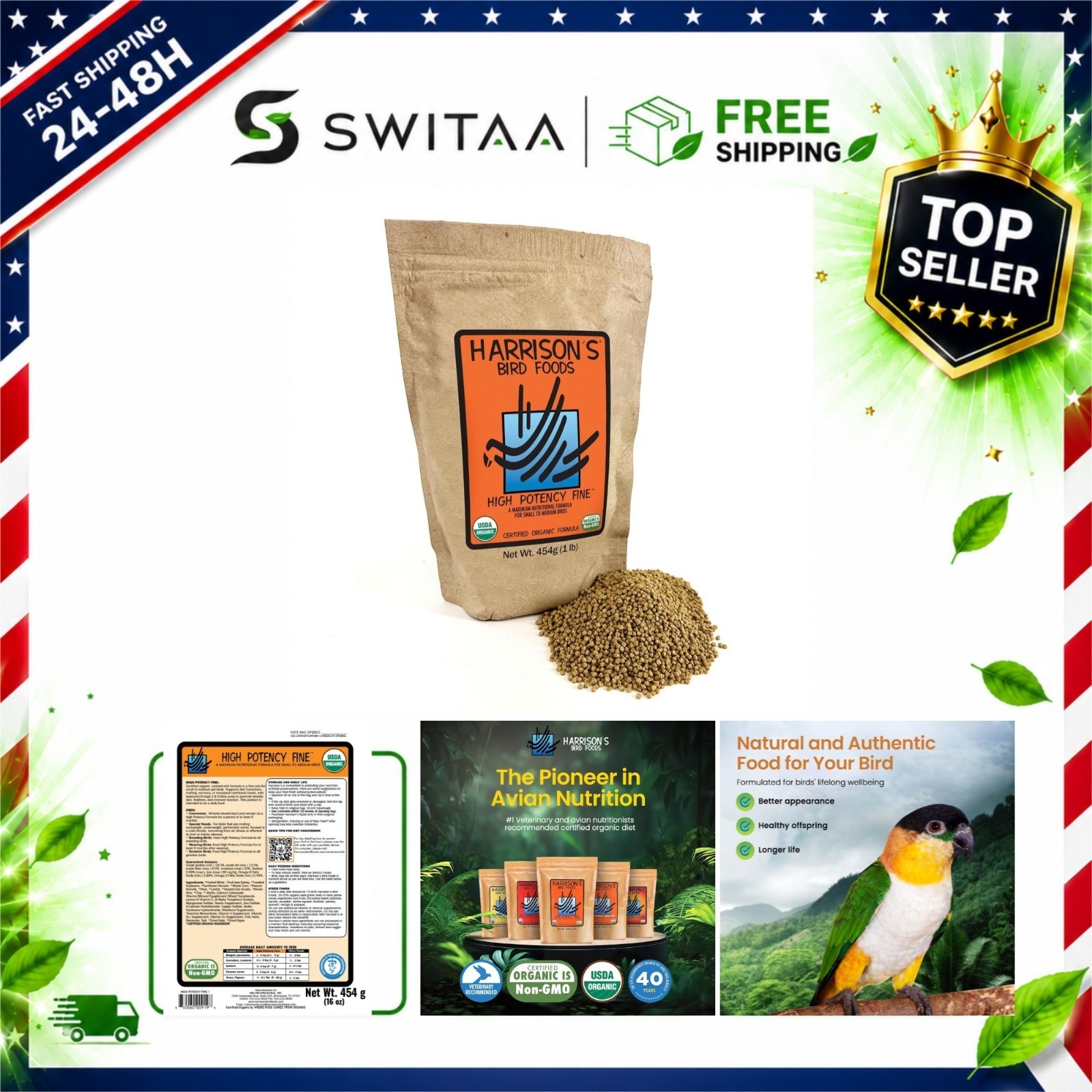 Harrison's Organic Bird Pellets - Small to Medium Bird Feed
