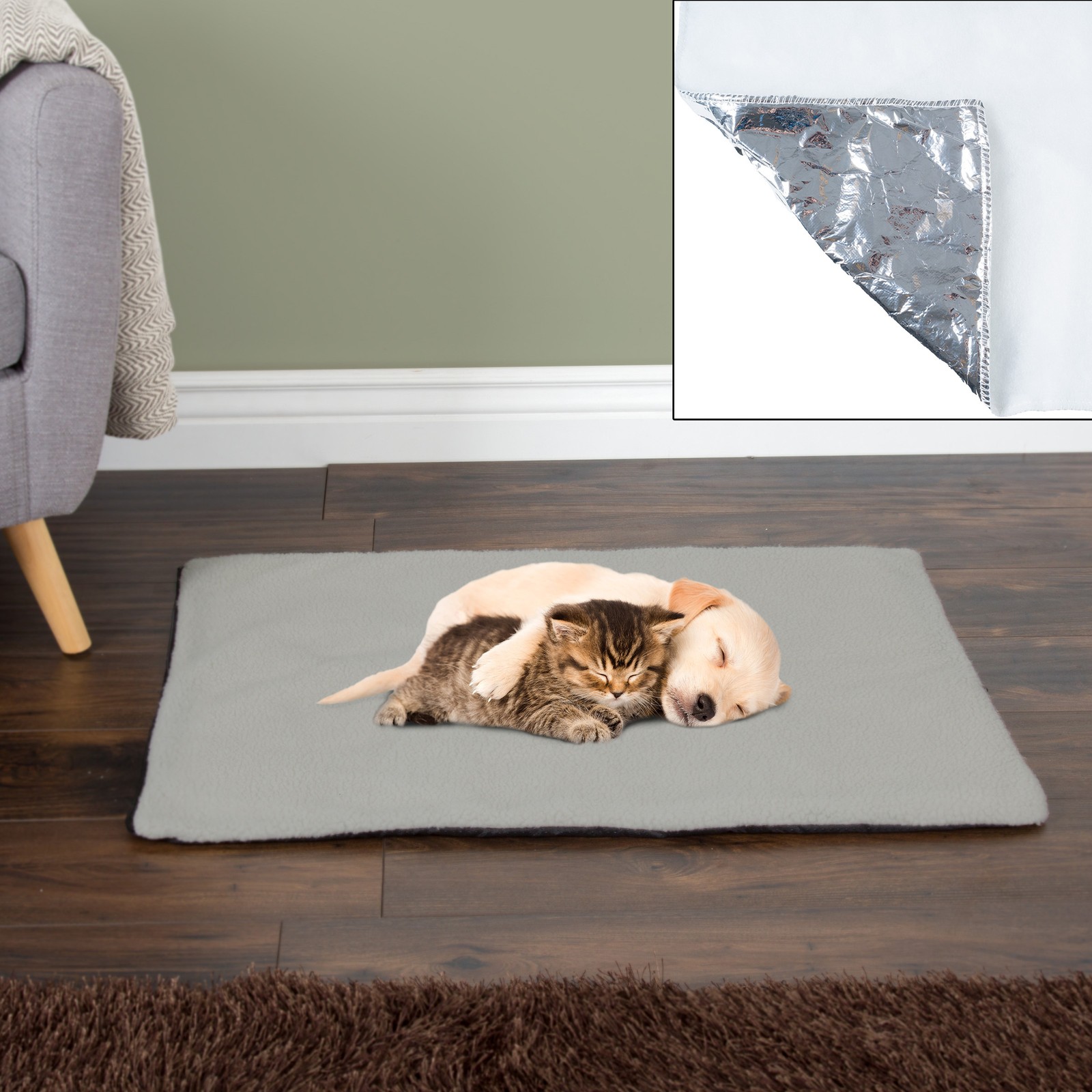 Self Warming Thermal Pet Crate Pad for Dogs & Cats - 25" x 1...
