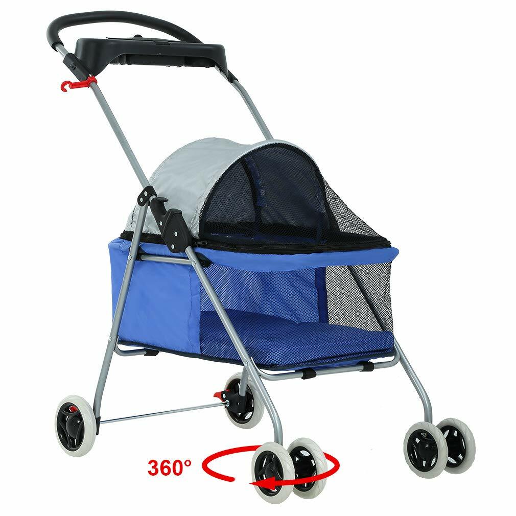 Posh Travel Cat Dog Stroller - Foldable Waterproof Stroller...