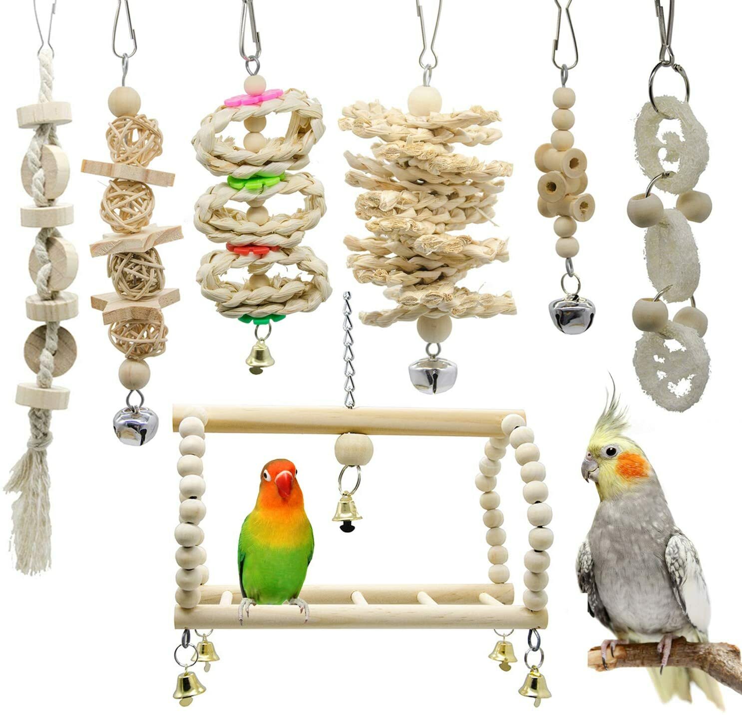 Bird Parrot Swing Chewing Toys - 7 Pack RC7PR001