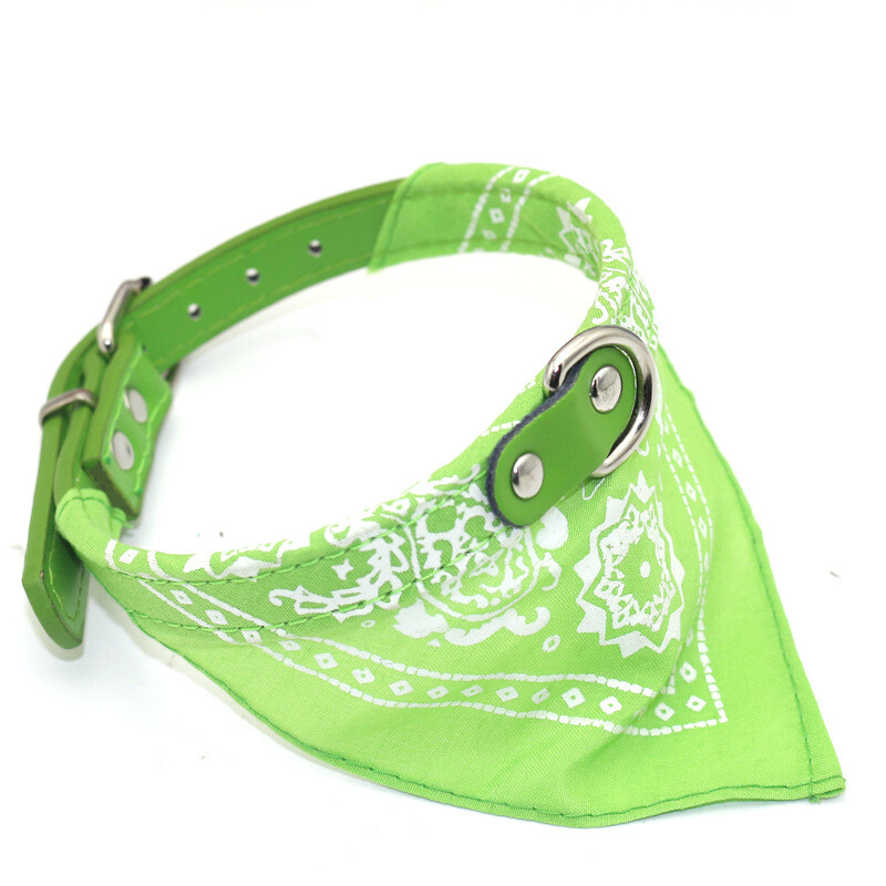 Adjustable Pet Dog Bandana & Leather Collar Neck Scarf