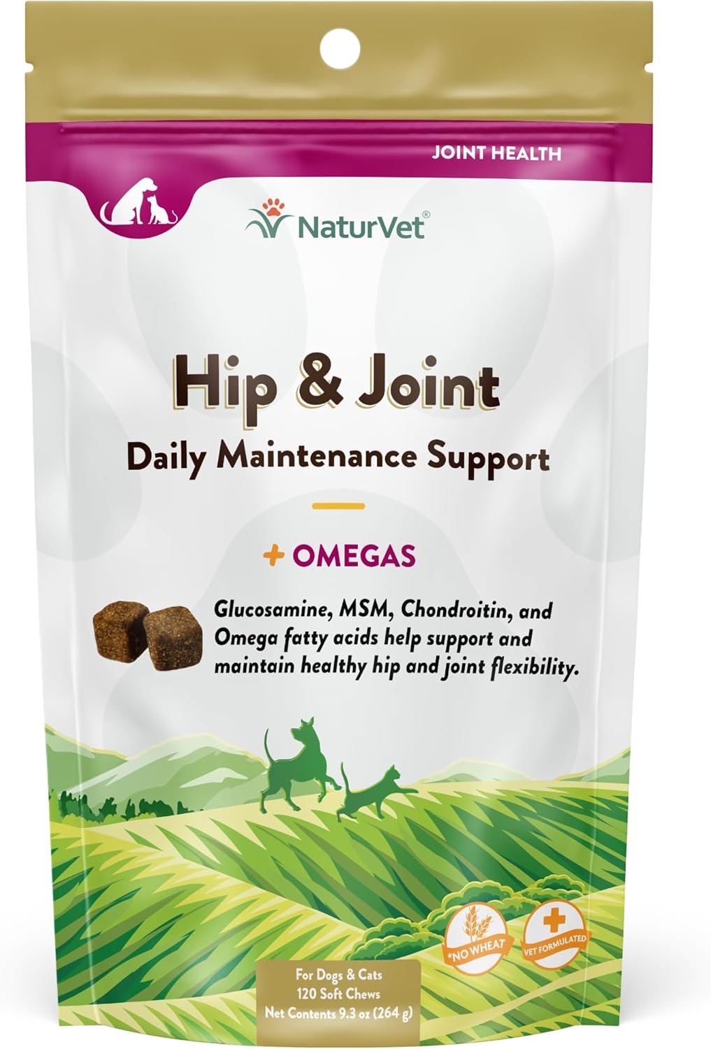 Naturvet Hip Joint Mobility Support For Dogs Cats 120 Tasty...