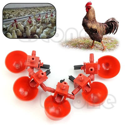 5Pcs Bird Coop Feed Automatic Poultry Water Drinking Cups Ch...