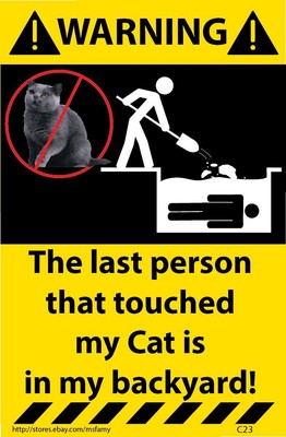 Cat Warning Sticker Funny Decal For Your Pet C23