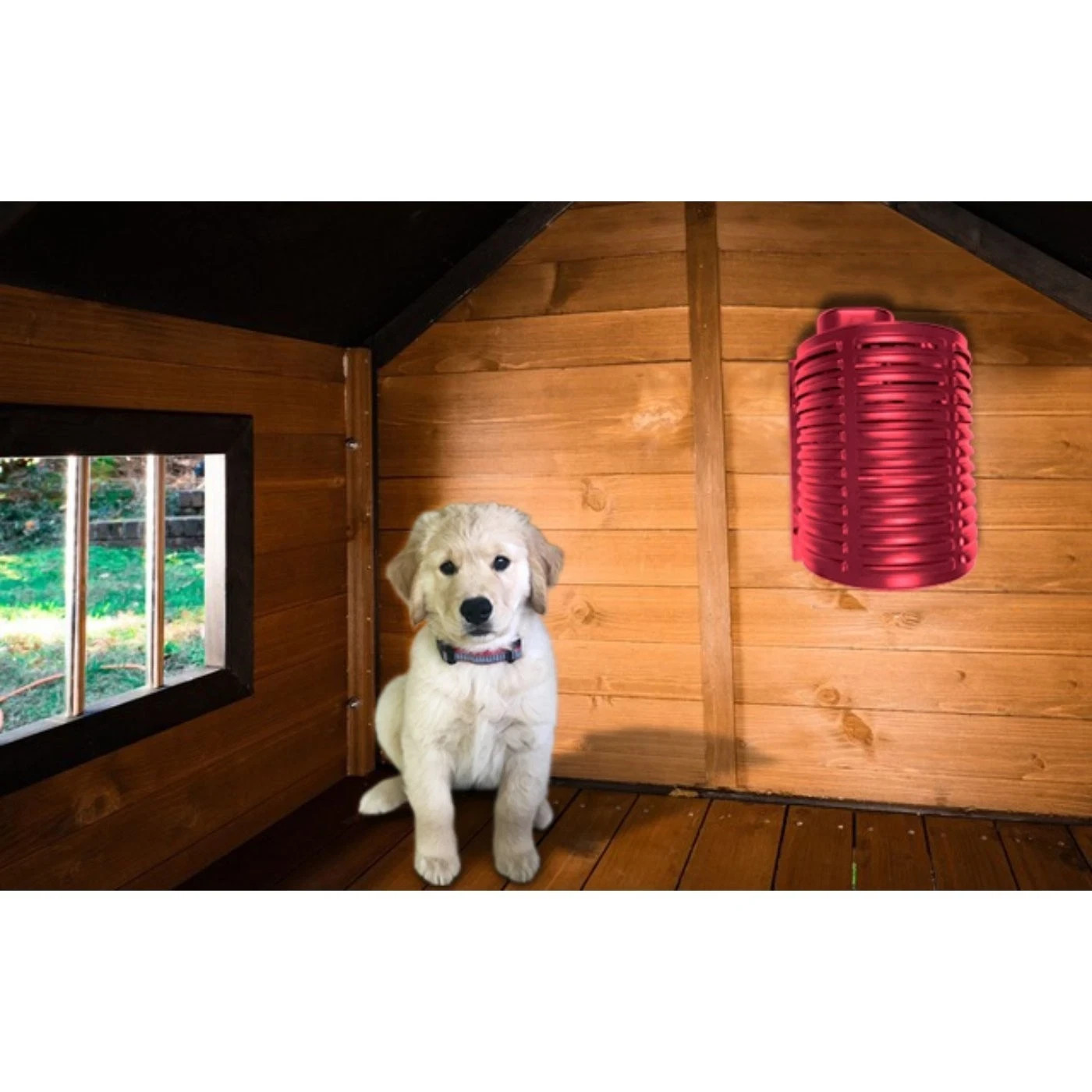 Deluxe Dog House Heater - 400W Thermostat Control