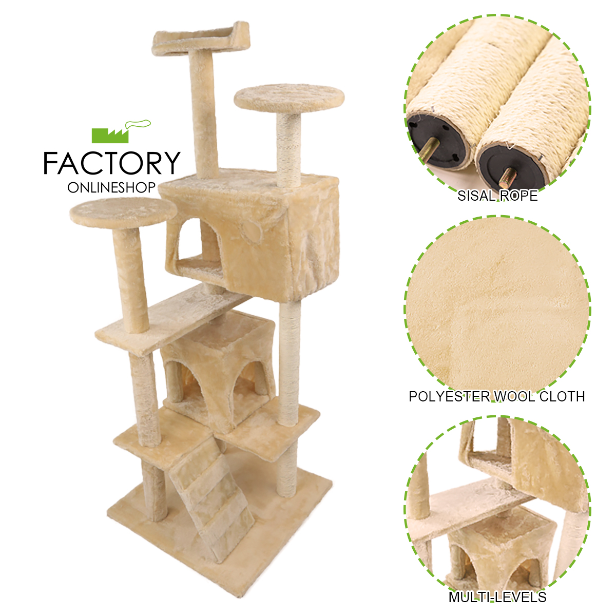 Cat Tree Tower for Pet Kitten Playhouse Bed