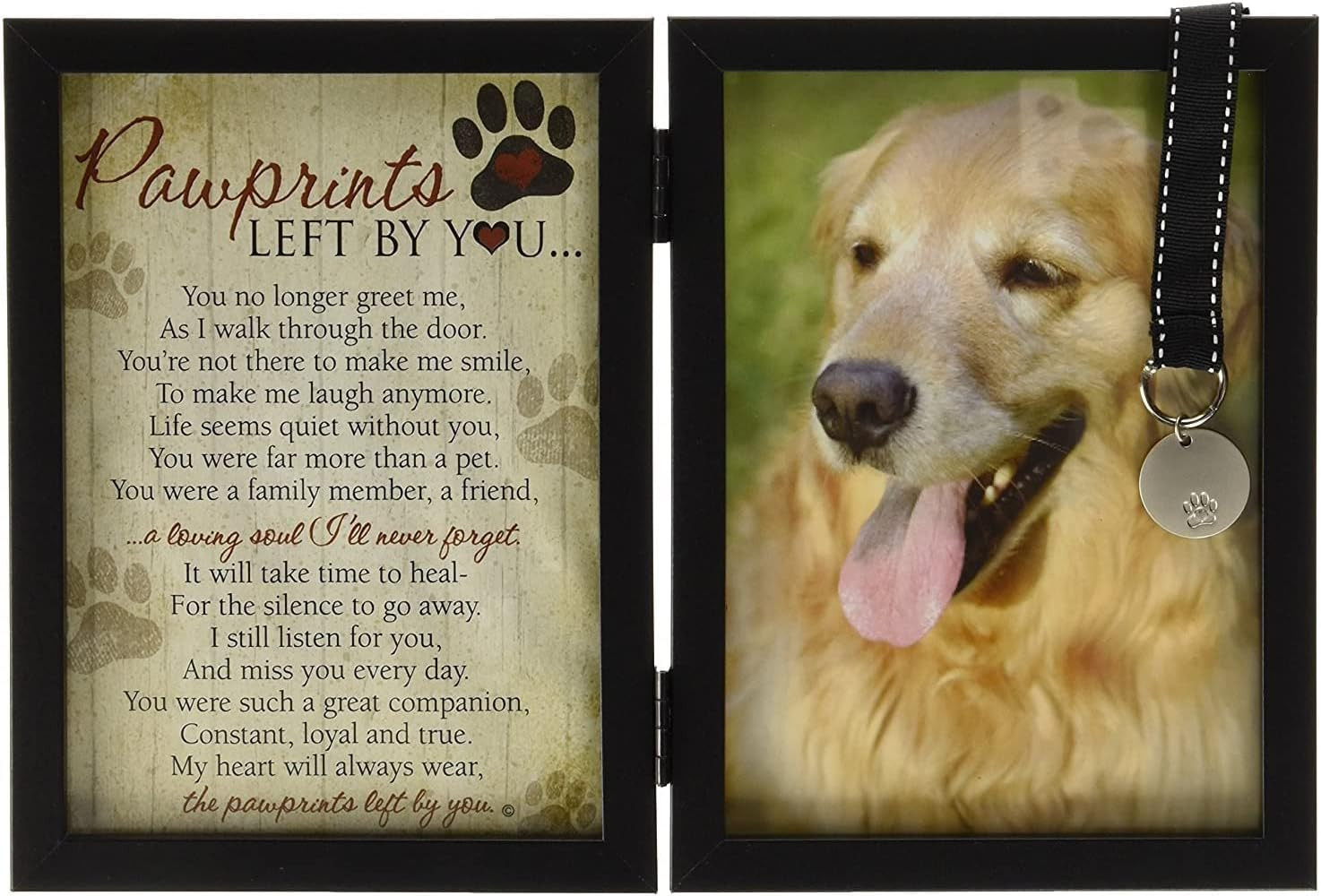 Pet Memorial Photo Frame - Engravable Tag & Poem Keepsake