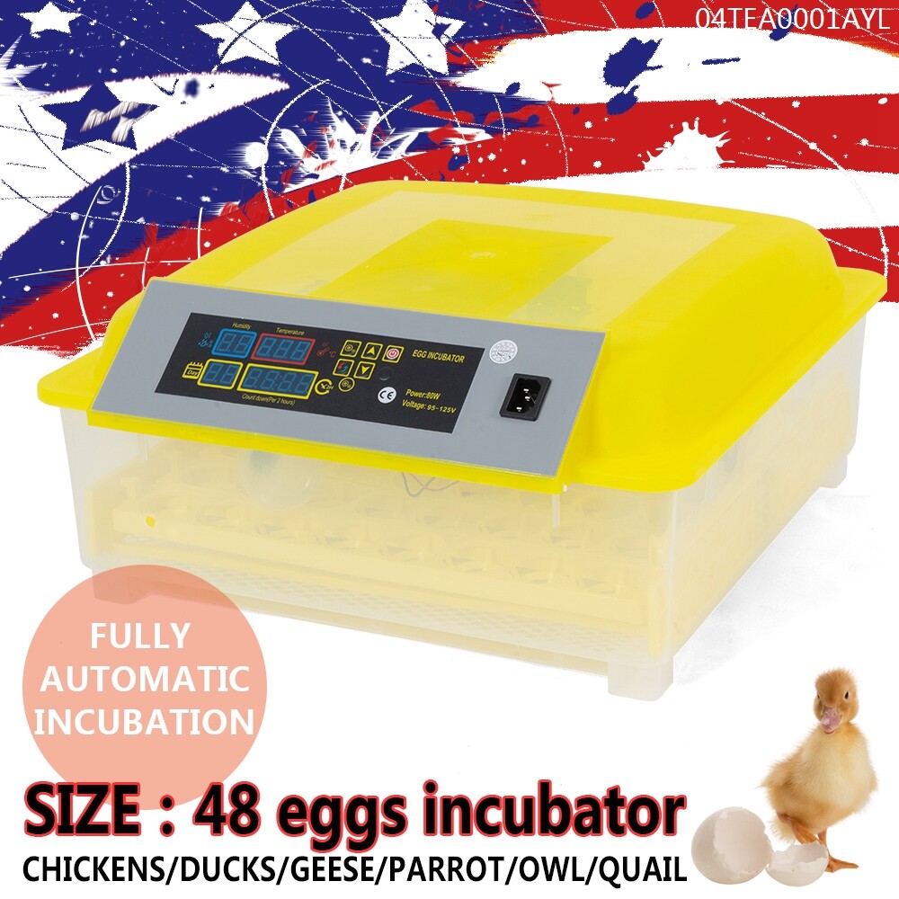 Egg Incubator with 48 Egg Capacity, Automatic Turning and Te...