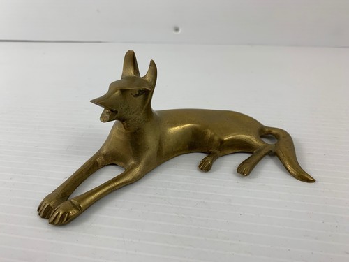 Brass German Shepard Dog Statue Figurine (C19)